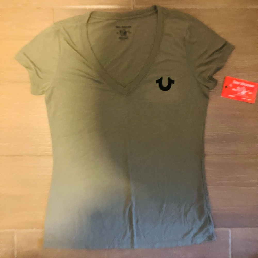 True Religion Olive V-Neck Tee